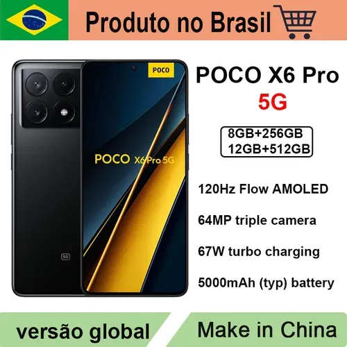 [R$1691 &Quot;Moedas&Quot;/Gpay/Br] Smartphone Xiaomi Poco X6 Pro 5g Verso Global 8gb/256gb